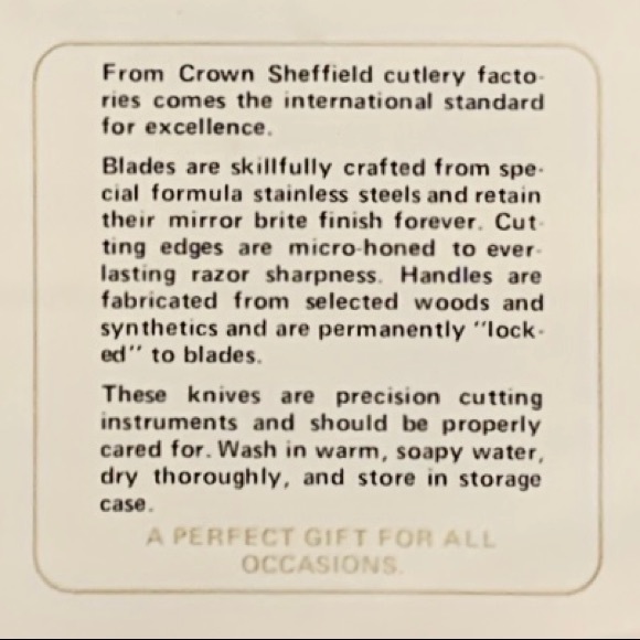 NIB Vintage 50’s / 60’s Woodlyn Crown Sheffield Happy Hostess Knife Set - Picture 10 of 14